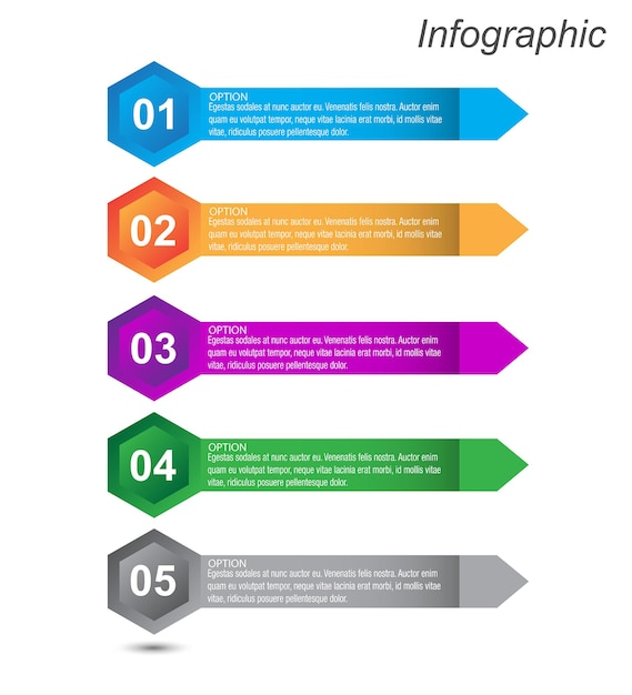 Infographics met stappen en opties