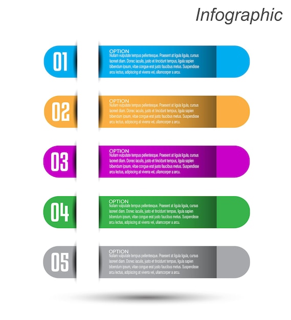 Infographics met stappen en opties