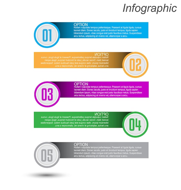 Infographics met stappen en opties