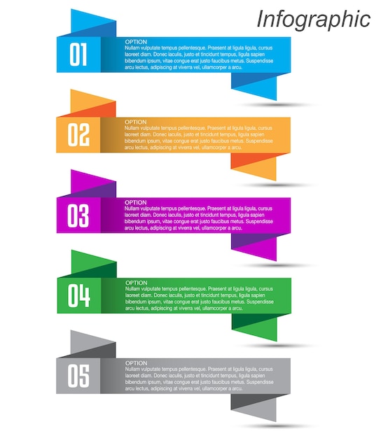 Infographics met stappen en opties