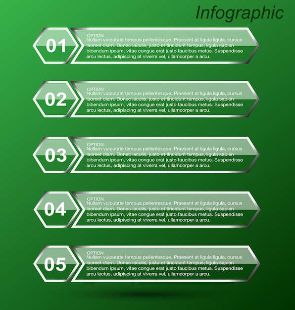 Infographics met stappen en opties