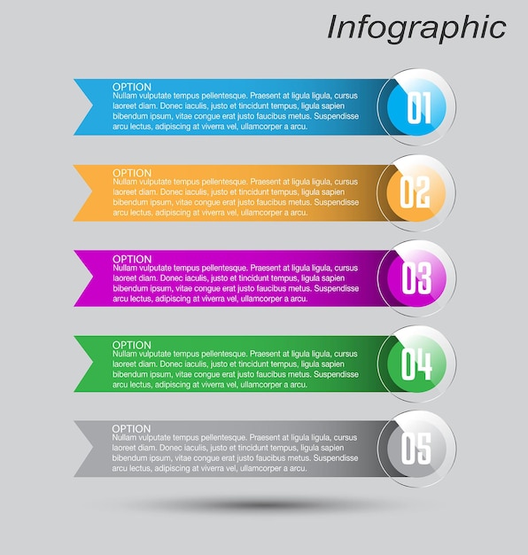 Infographics met stappen en opties