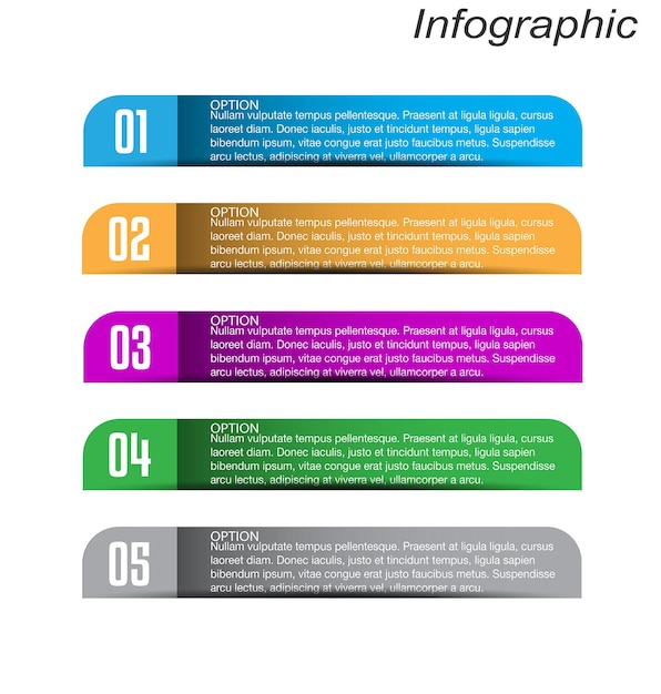 Infographics met stappen en opties