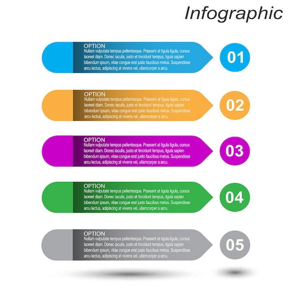 Infographics met stappen en opties