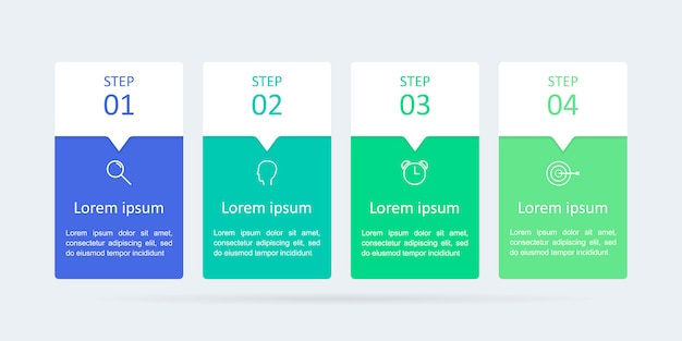 Infographics met vier stappen