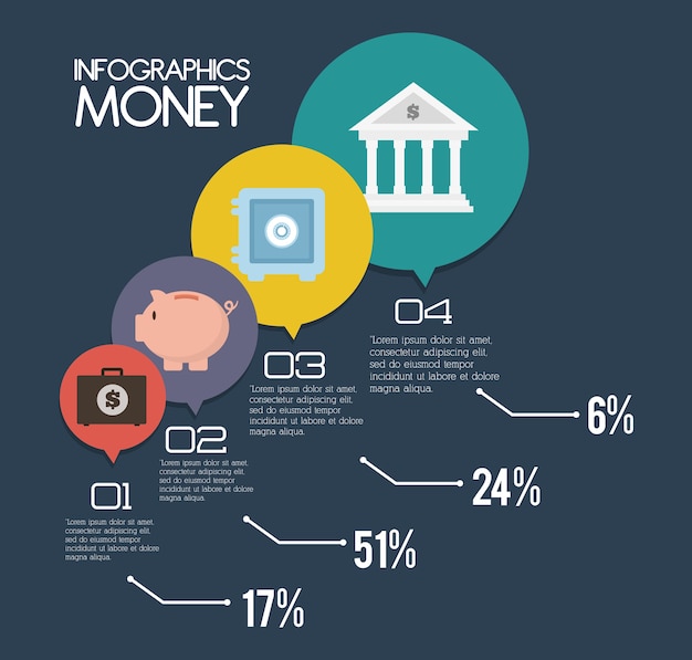 Infographics money design, vector illustration