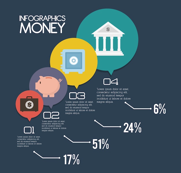 infographics money design, vector illustration