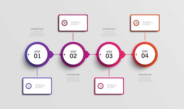 Infographics number options template with 4 steps