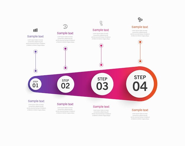 Infographics number options template with 4 steps