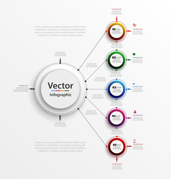 infographics number options template with five steps