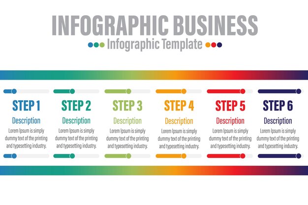 Infographics nummer opties sjabloon met stappen met 6 stappen zes 6 optie 6 label kan worden gebruikt voor werkstroom lay-out diagram zakelijke stap opties banner webdesign