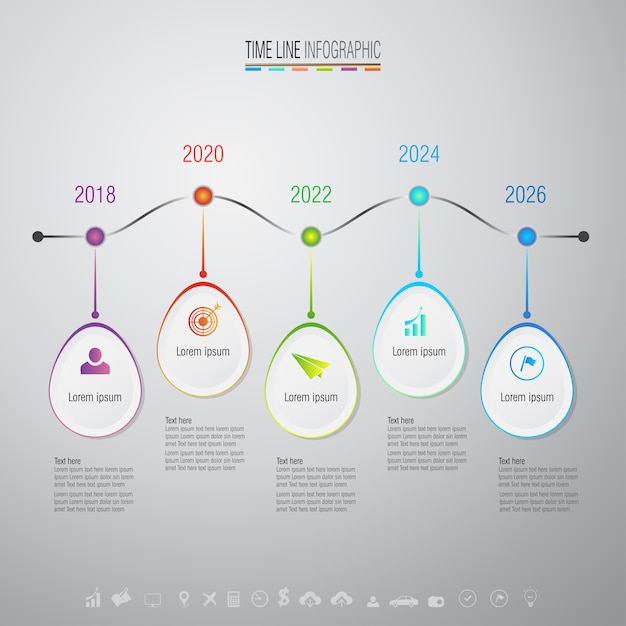 Infographics ontwerpsjabloon met pictogrammen instellen