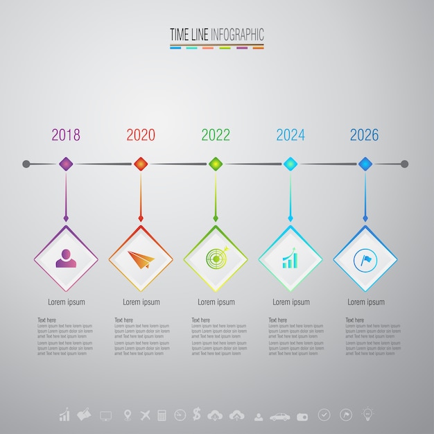 Infographics ontwerpsjabloon met pictogrammen instellen