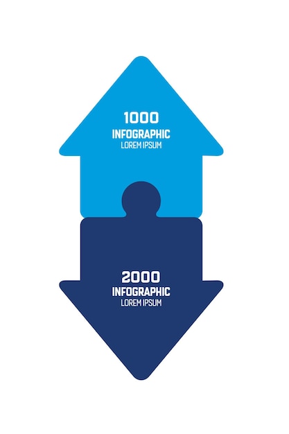 Infographics pijlen in tegenovergestelde richting puzzel Grafiek schema diagram