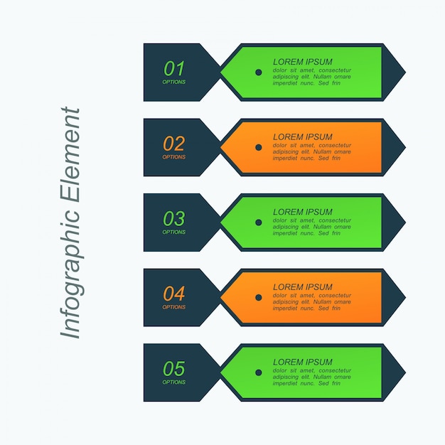 Processo di infografica a 5 stadi