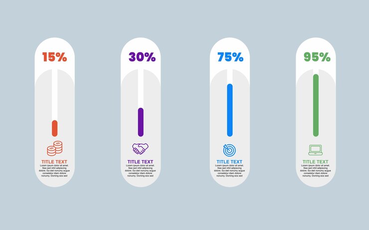 Vector infographics progress bars infographic template design vector
