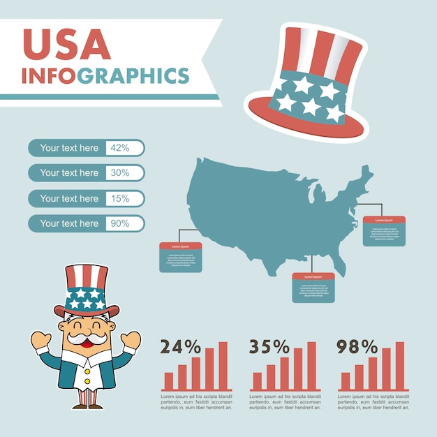 Infographics set with different elements  vector illustration