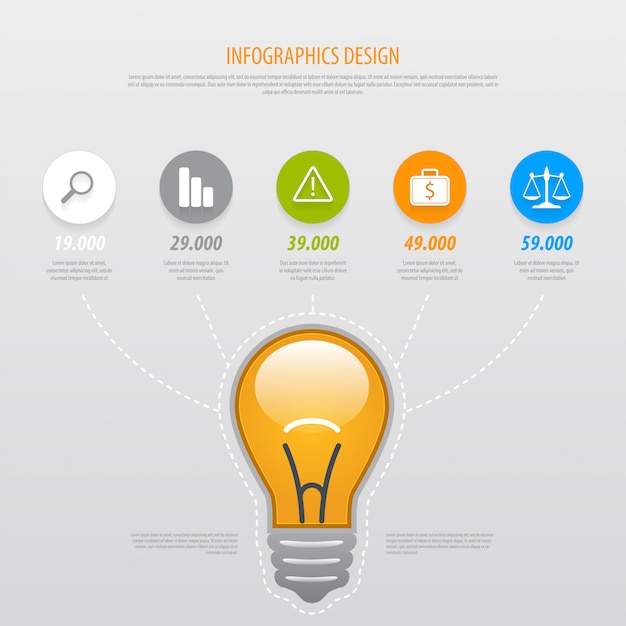 Infographics sjabloon met lichte zeepbel