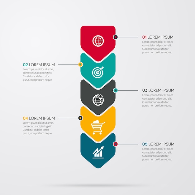 Infographics sjabloon met pijlen