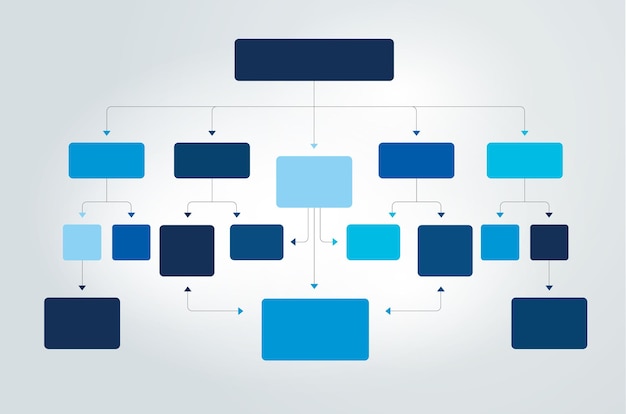 Vector infographics stroomdiagram gekleurde schaduwen schema