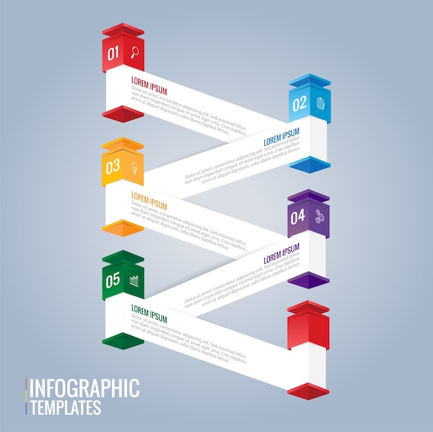 Vettore infografica modello di progettazione e marketing icone vettoriali