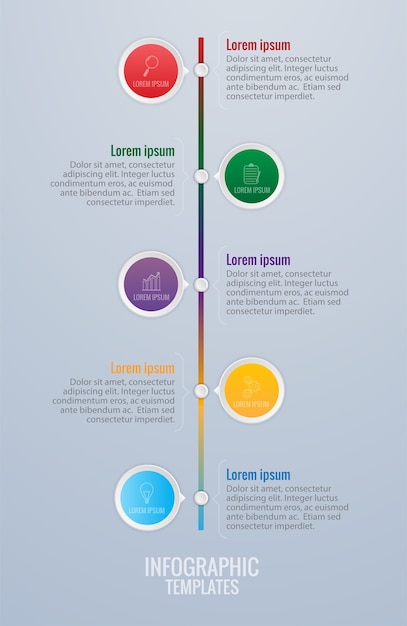 infographicsテンプレートの設計とマーケティングのアイコンのベクトル