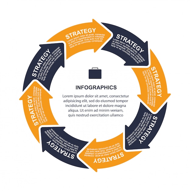 Vector infographics template with arrows.