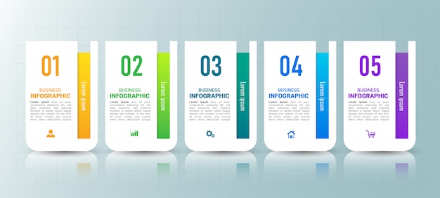 Infographics template with five steps