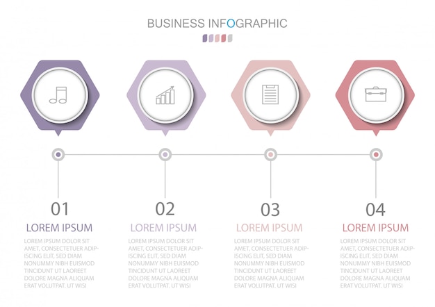 infographics template with four steps or options