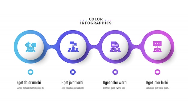 Modello di infografica con quattro passaggi