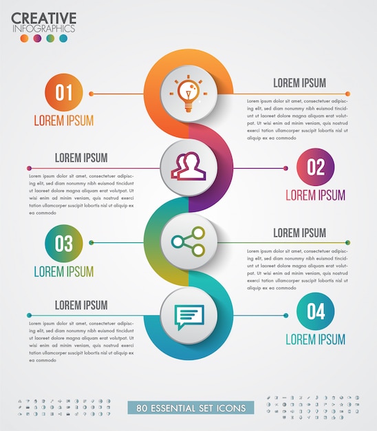 Infographics template with four steps