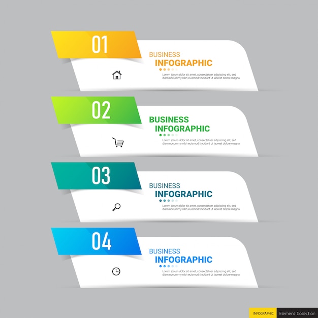 Modello di infografica con quattro passaggi