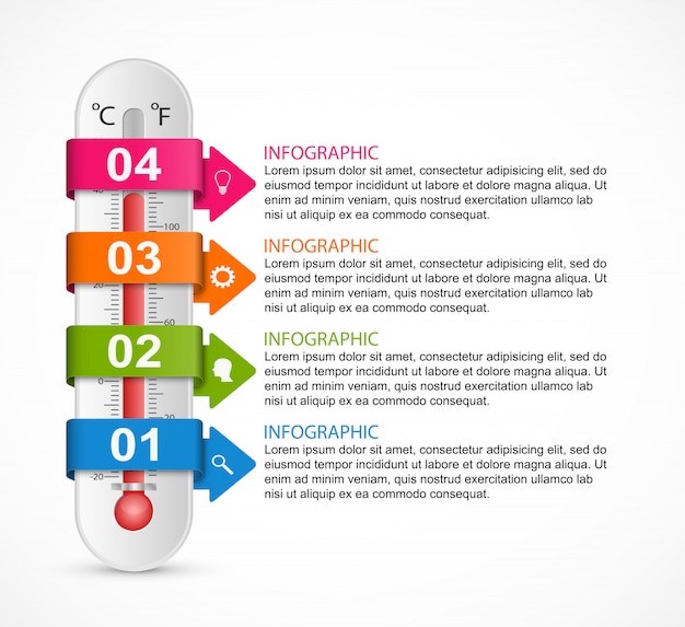 Infographics thermometer design template.