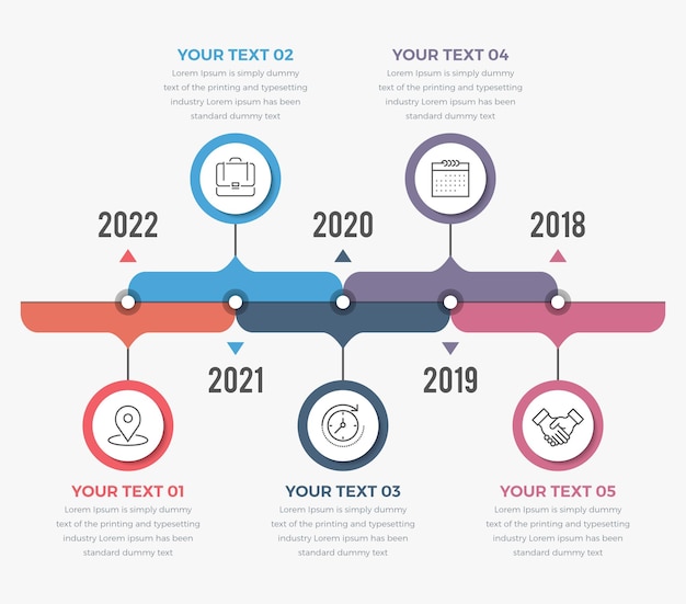 Infographics van de tijdlijn