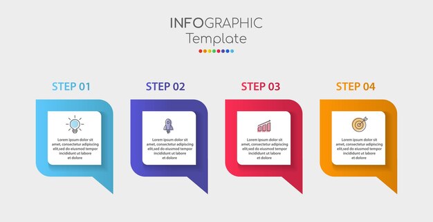 Infographics vierkante ontwerpsjabloon met pictogrammen 6 stappen procesdiagram Vector banner