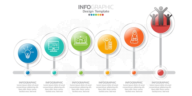 Infographics voor bedrijfsconcept met pictogrammen en opties of stappen.