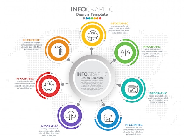 Infographics voor bedrijfsconcept met pictogrammen en opties