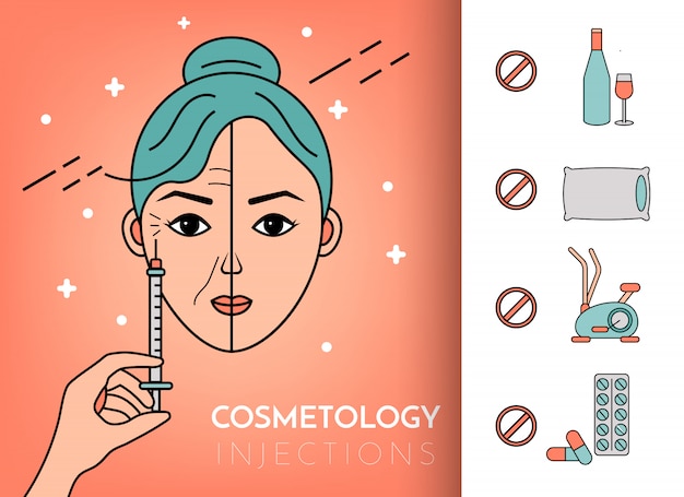 Vector infographics voor cosmetologie