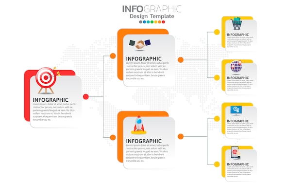 Infographics voor zaken met stappen