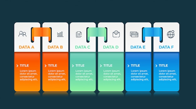 Infographics with 6 options data