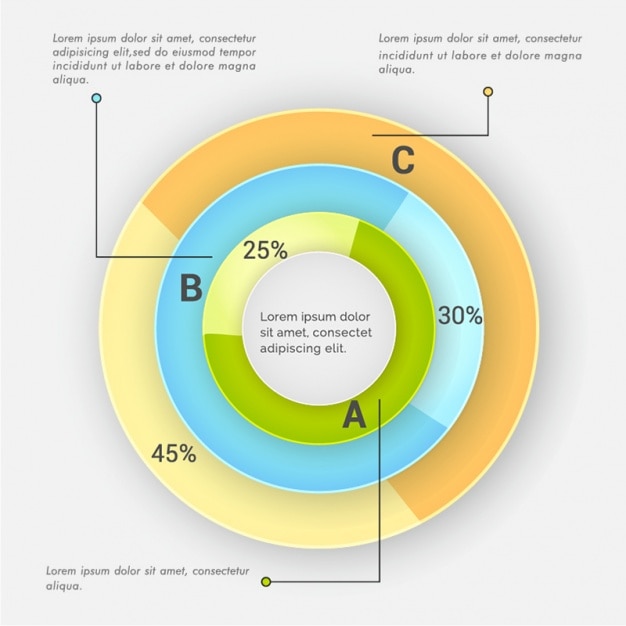벡터 원형 섹션이있는 인포 그래픽