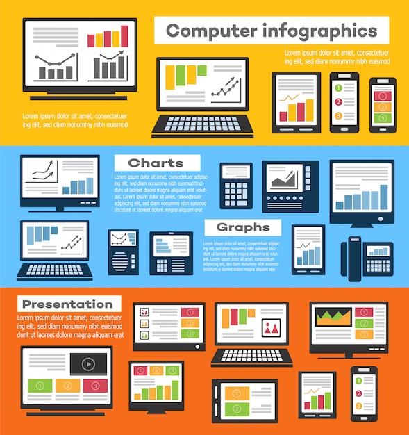 Infographics with computers and informatics 