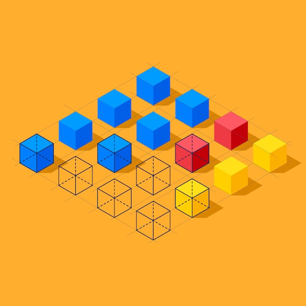 Infographics with cubes