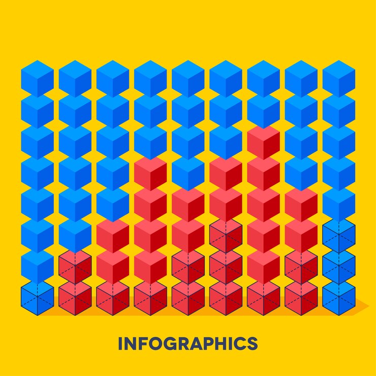 Vector infographics with cubes