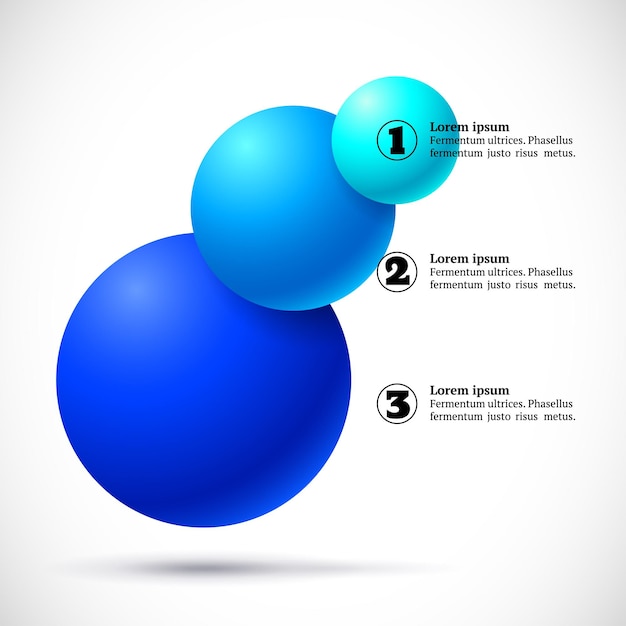 Infographics with group of flying balls