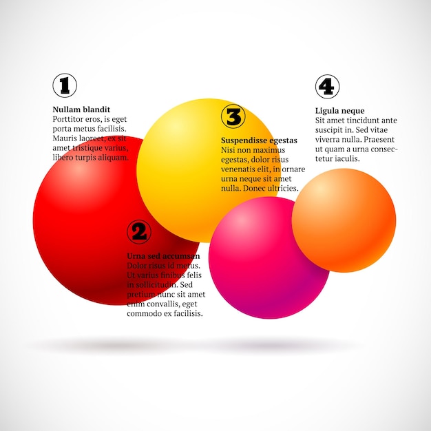 Вектор Инфографика с группой летающих шаров