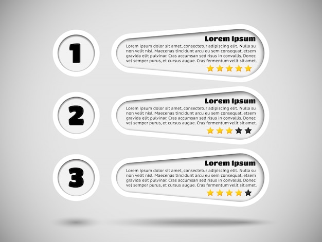 Infographics with menu items and rating