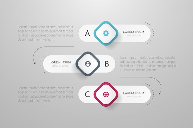 Infographics with options, steps or processes. Can be used for, flow charts, diagram, presentations.