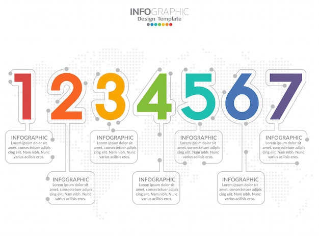 Vettore infografica con passo