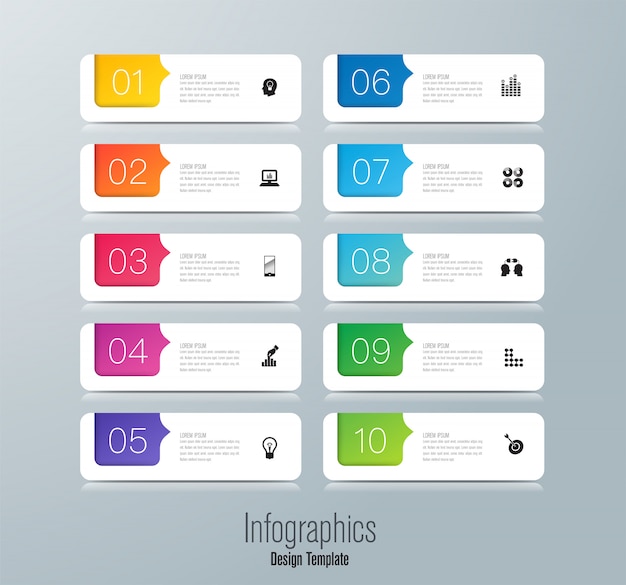 Infographics with steps and options